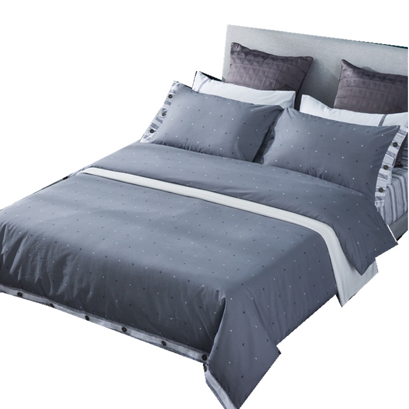 浪莎家纺 纯棉四件套全棉床上用品床单被套高纱支床品套件