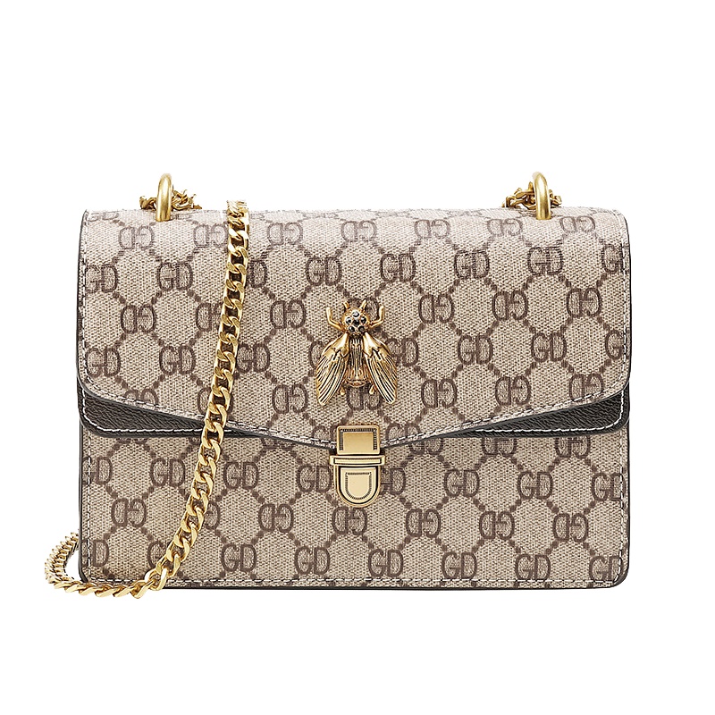 ITSK女包2020新款时尚小ck蜜蜂单肩女包百搭斜挎包酒神链条真皮小方女包