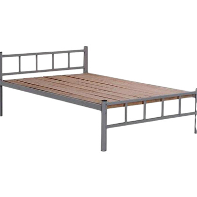 逐鹿中原铁艺单人床1.2m铁架子床现代钢木床员工单人床TY158加厚成人宿舍午休床 1200*2000MM木板床
