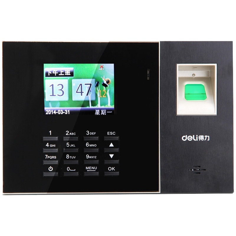 得力(deli)3958考勤机 打卡机 指纹考勤机 ID射频打卡机 异地联网 签到机 刷卡签到机