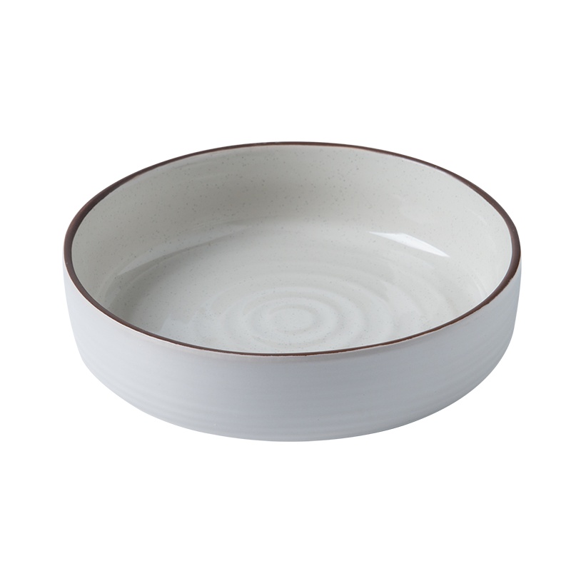 亿嘉IJARL 日式简约家用陶瓷汤碗菜碗面碗沙拉碗水果碗餐具韦斯顿7英寸白色单只装