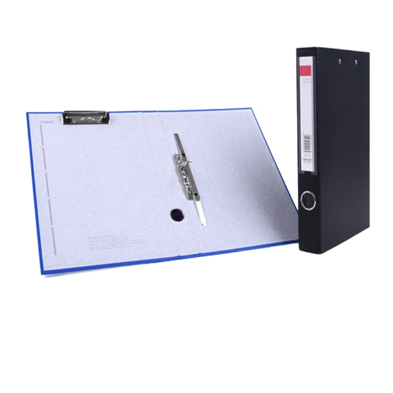 得力 办公用品 两孔快劳夹打孔 三孔文件夹 活页孔夹 硬纸板夹 黑色 5456