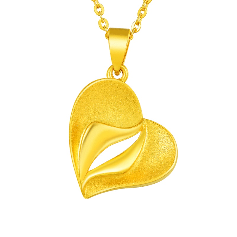 壹仟俩黄金吊坠女士心形吊坠足金999时尚锁骨吊坠女款不含链表白金定价黄金饰品