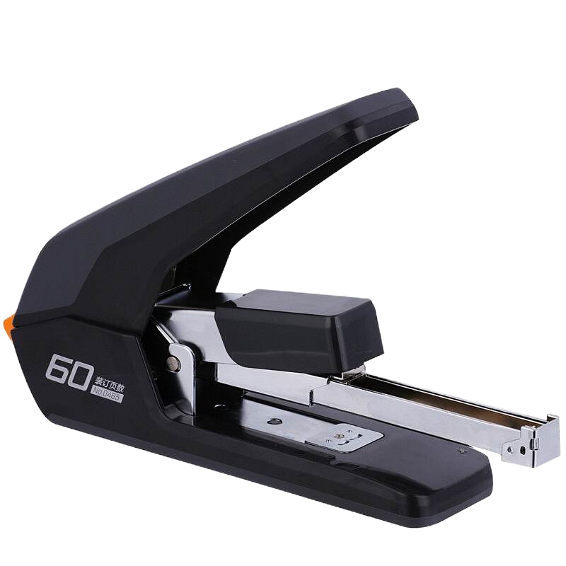 得力0465省力订书机(黑)重型加厚大型中号订书装订器 厚层长臂大码钉书机 财务重型省力加厚订书器