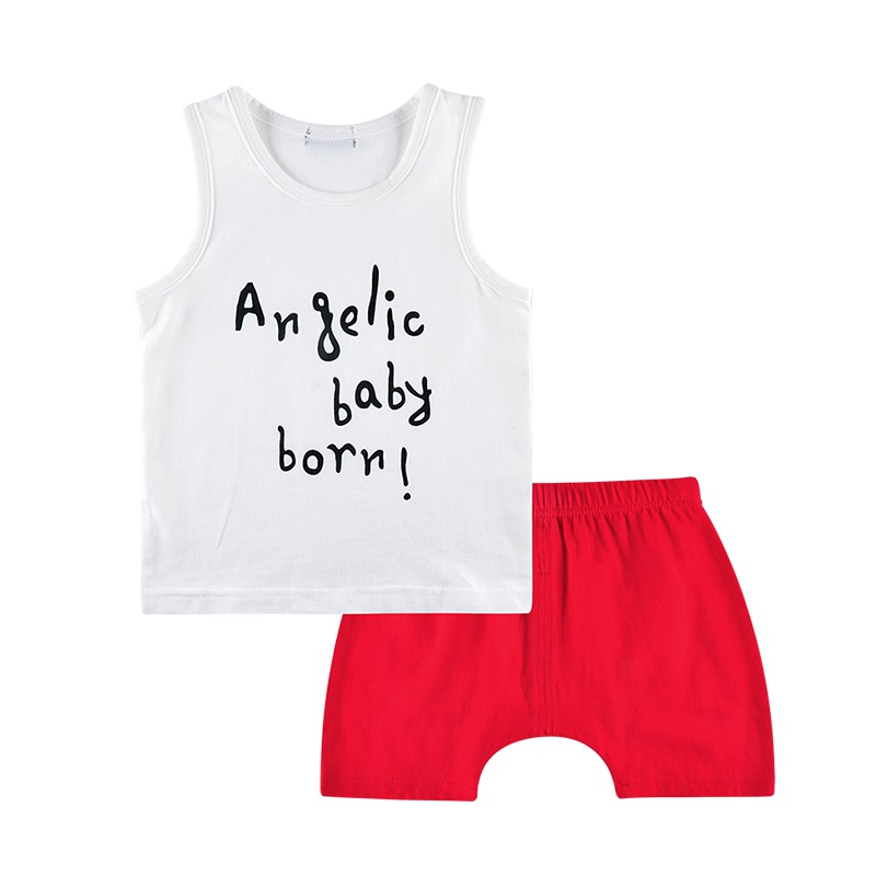 angeeb 宝贝心语 夏款宝宝套装儿童背心短裤2件套