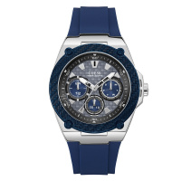 盖尔斯(GUESS)时尚个性经典运动炭纤维纹麻色表盘三眼石英男士手表W1049G1