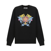 范思哲 VERSACE JEANS COUTURE 男士 棉质加绒款圆领长袖卫衣运动衫71GAIT16 CF00O