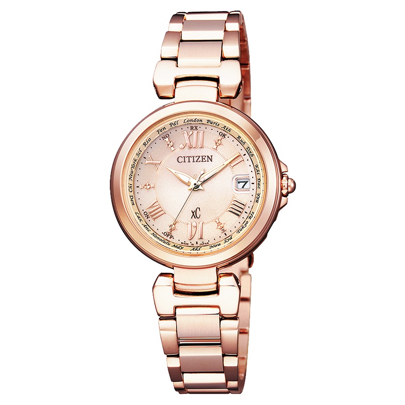 EC1032-54X西铁城手表女光动能电波xC系列明星同款钢带表