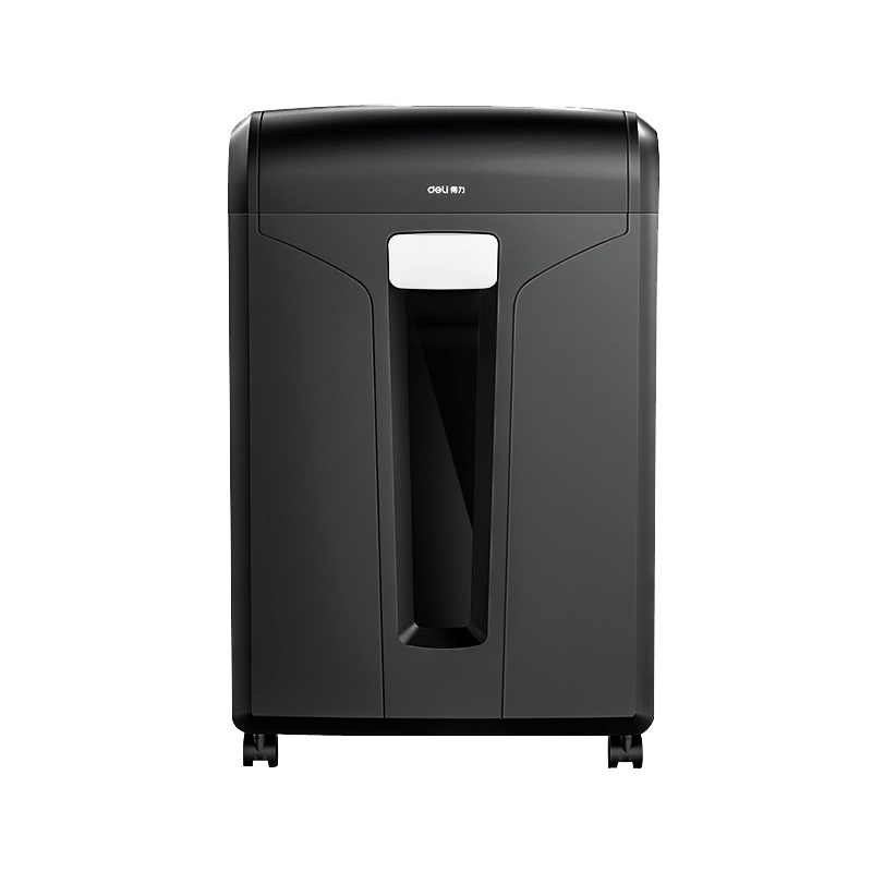 得力(deli)14402碎纸机 单次碎纸13张 20L大容量 3*15mm 4级保密 黑色 家用办公文件粉碎
