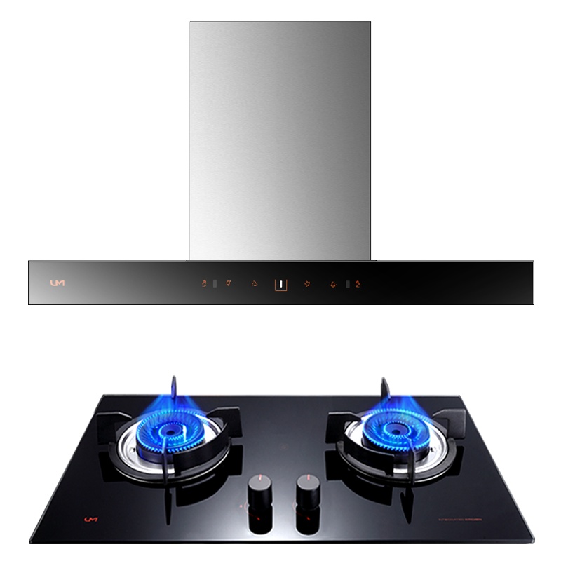 优盟(UM)21立方触控式大风力欧式吸油烟机燃气灶烟灶套装803+UZ322