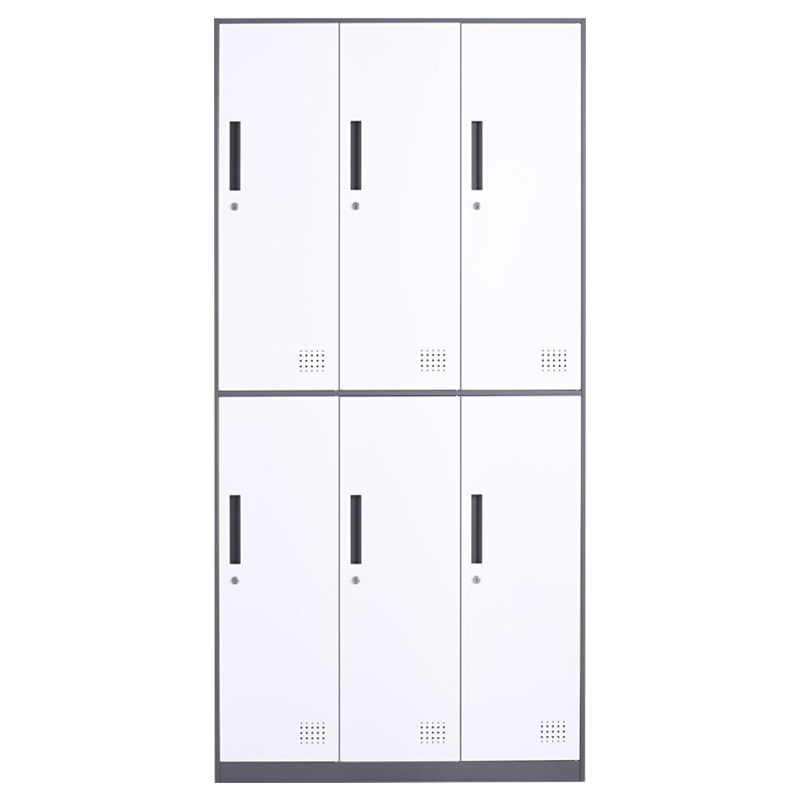 慧采云 办公家具优质钢制窄边套色六门办公柜铁皮柜更衣柜换衣柜子收纳柜储物柜900*500*1850mm