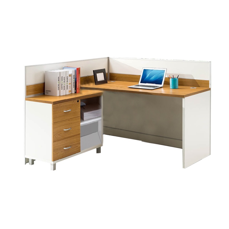 科朔 办公桌职员桌员工桌简约写字台L型板式办公桌1.4米KSB2014T