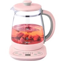 美的(Midea)养生壶YS15M9-910R 四段保温 高硼硅玻璃 家用多功能电热水壶烧水壶 煮茶花茶壶 1.5L