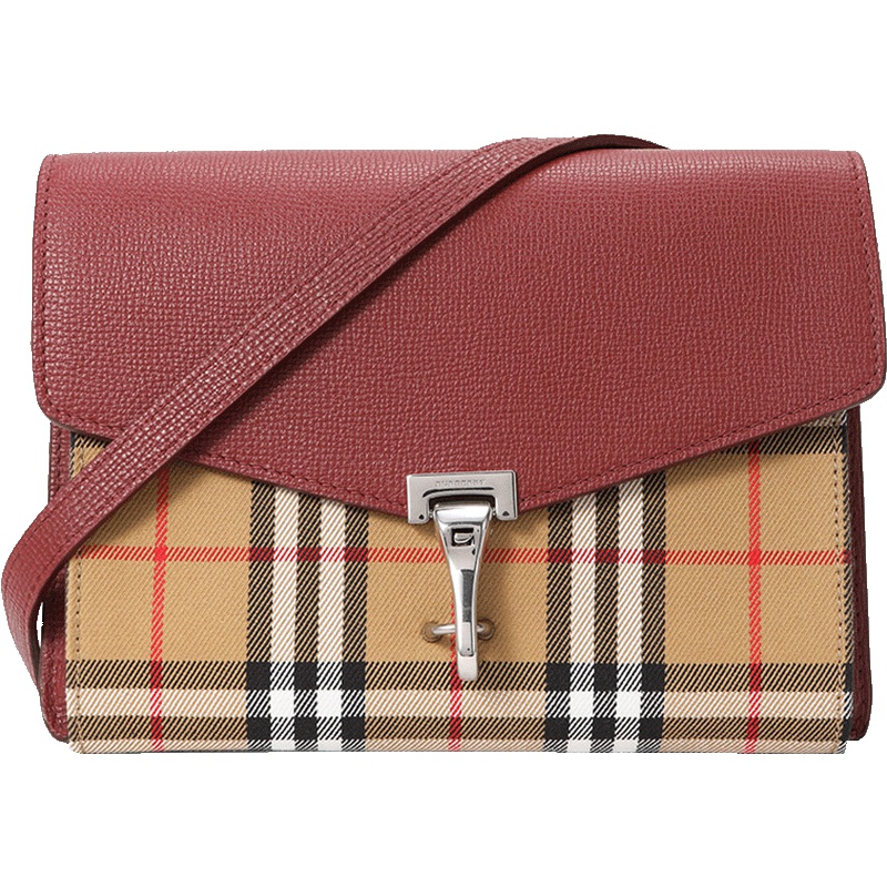 BURBERRY 博柏利 女士VINTAGE格纹织物配皮单肩斜挎包