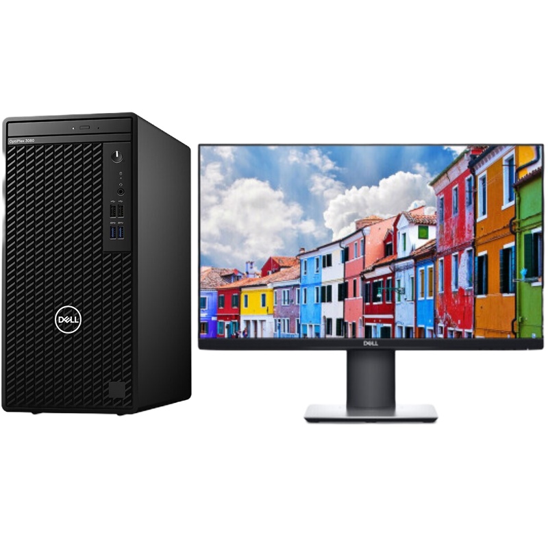 戴尔(DELL)OptiPlex 3080MT台式办公电脑i5-10500/16G/128G+2T/集显/P2419H