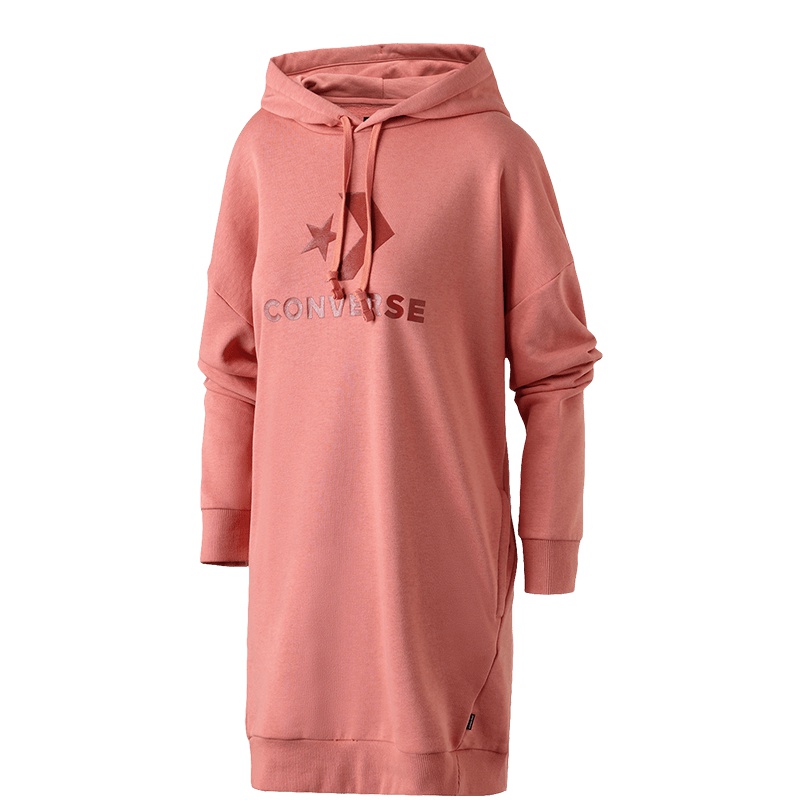 匡威女装连衣裙2019新款针织宽松舒适套头连帽休闲运动服10017327