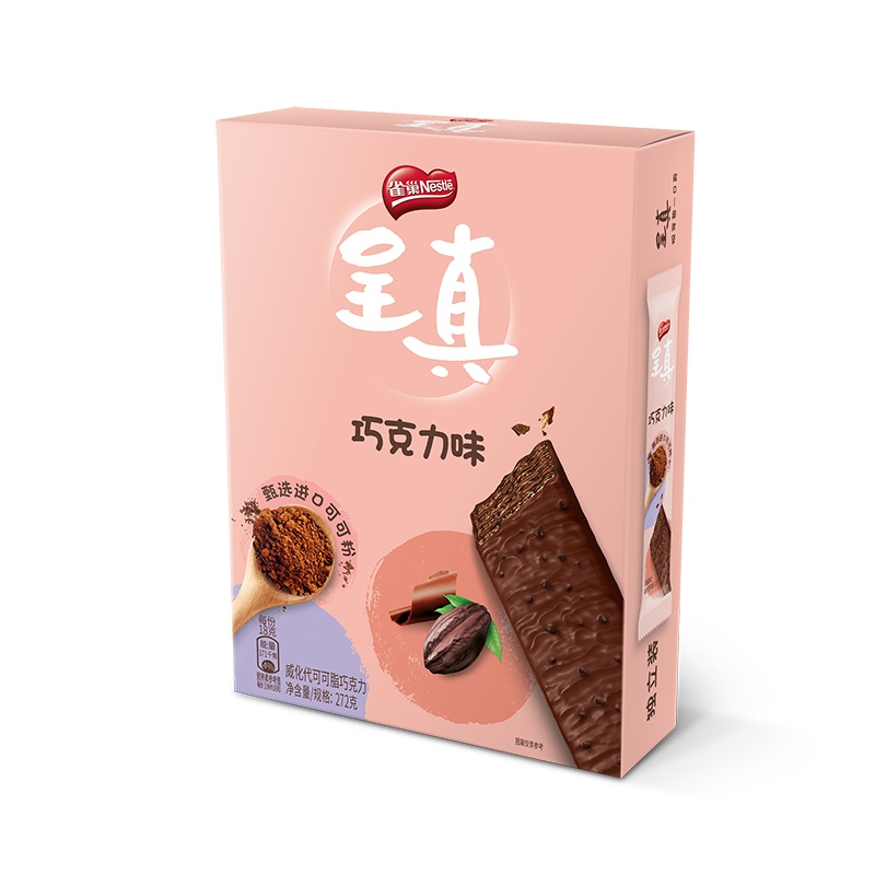雀巢(Nestle)呈真 巧克力味 仙气威化 饼干 脆脆鲨升级版 休闲零食 272g