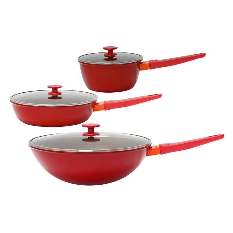 双立人(ZWILLING)Now系列锅具3件套不粘炒锅奶锅煎锅家用中式炒菜锅