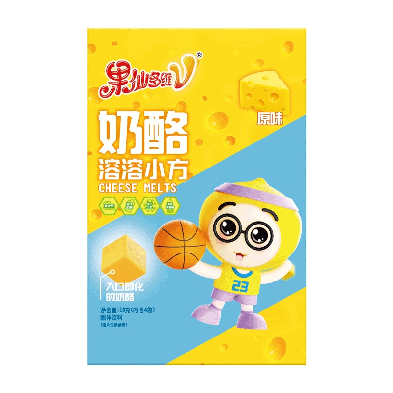 果仙多维V 儿童零食儿童溶豆奶豆点心奶酪溶溶小方奶酪溶豆奶豆小馒头原味18g