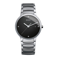 雷达(RADO)瑞士手表 晶萃系列 时尚休闲商务石英表 男士腕表 38mm镶钻黑盘 R30927713
