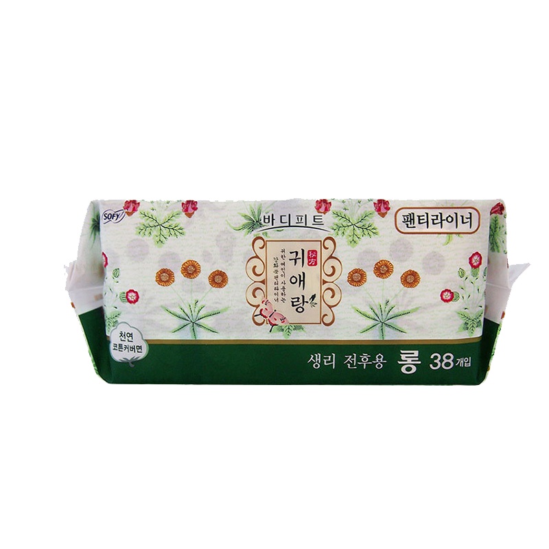 [无荧光剂]GUIAINIANG 贵爱娘 中草药无荧光剂卫生长护垫(加长)17.5cm 38片 纤巧 棉柔 有香味