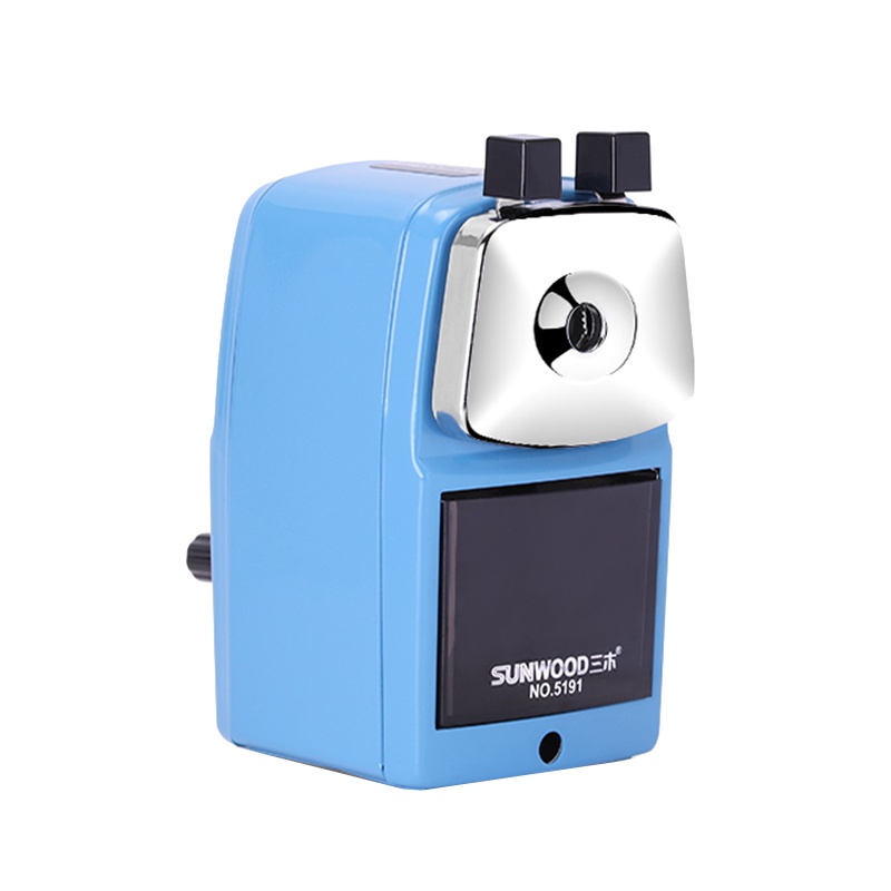 三木(SUNWOOD)5191蓝金属卷笔刀手摇削笔器转笔刀小学生用削笔刀手动儿童削铅笔机铅笔刀钻笔刀多功能素描刨笔机