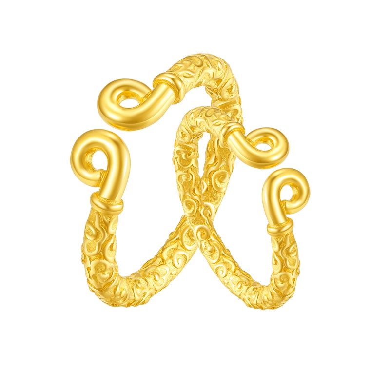 周大生黄金戒指男女士情侣款999足金对戒金箍棒纪念日礼物紧箍咒足金戒指女戒黄金饰品 女士珠宝首饰