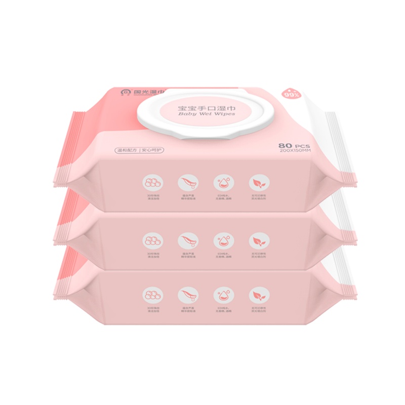 国光宝宝湿巾80抽*6包新生手口专用屁宝宝幼儿童家庭实惠大包装