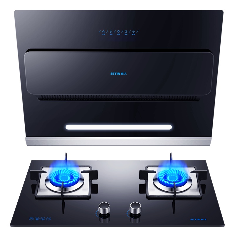 森太(SETIR)B229+T258抽油烟机燃气灶套餐 烟灶套餐 钢化玻璃面板 方灶(天然气)