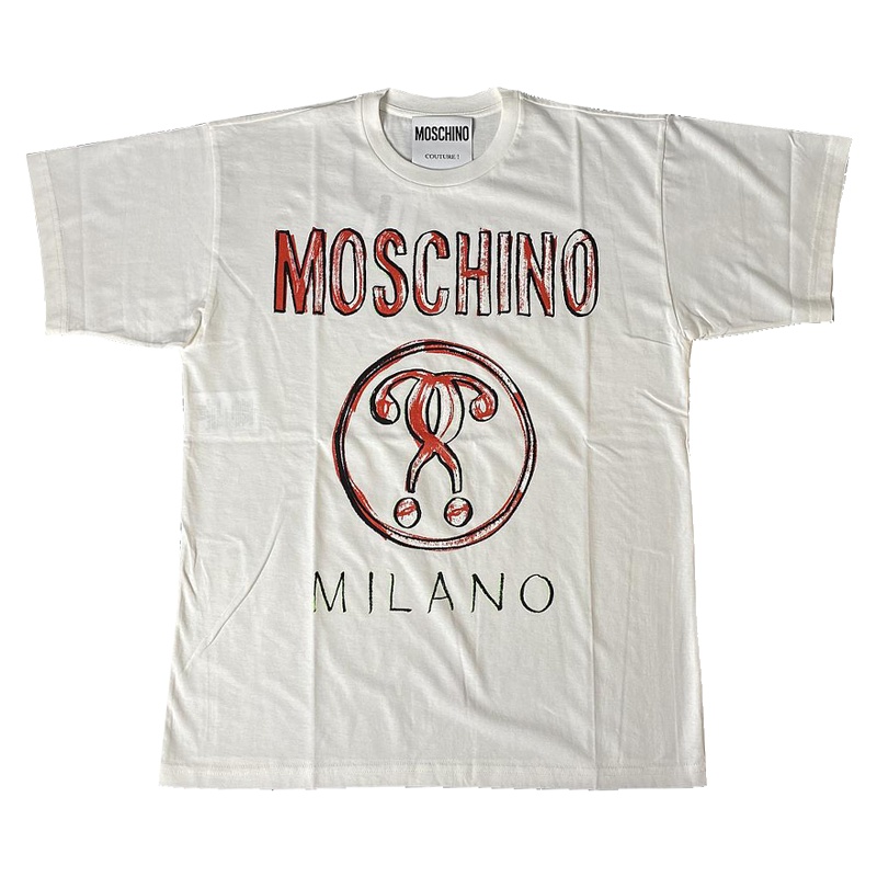 香港直邮 MOSCHINO莫斯奇诺 男女同款双问号棉质圆领短袖T恤女士