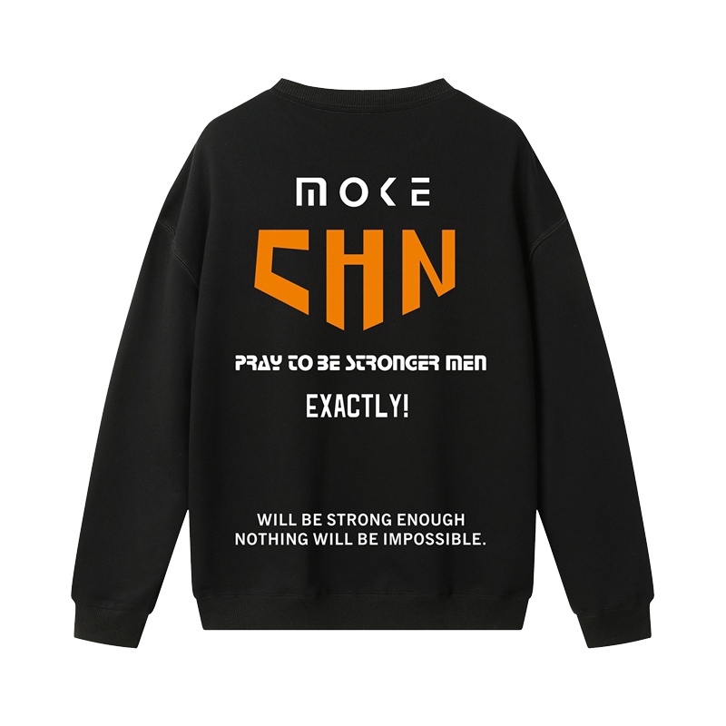 DEBRAND圆领卫衣男春季个性印花外套2022新款潮牌ins休闲套头男装