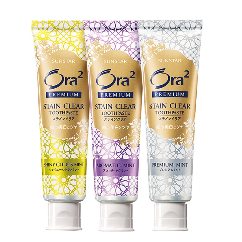 日本进口ora2皓乐齿亮bai精致100g*3（精致薄荷+玫瑰果香+地中海柑橘）味