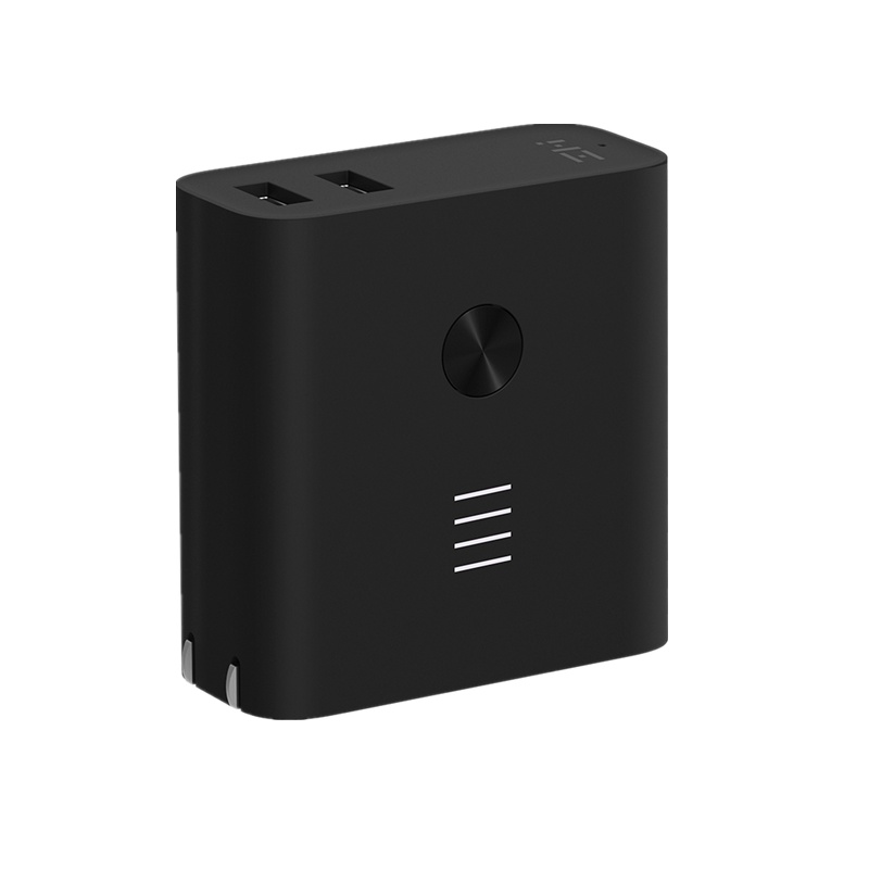 ZMI紫米双模充电器+充电宝二合一迷你便携小巧移动电源APB01黑色6500mahQC3.0快充多USB口输出自带插头