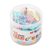晨光(M&G)ABS92743 15mm彩色长尾夹3筒装 60只/筒燕尾夹蝴蝶夹凤尾夹金属票据夹