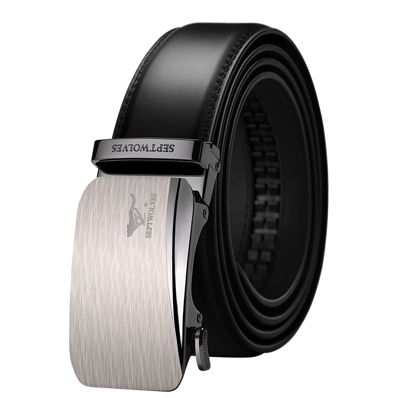 七匹狼(SEPTWOLVES)皮带男士自动扣牛皮时尚休闲款裤带简约中青年男腰带 精美礼盒送礼自用送父亲送男友生日礼物