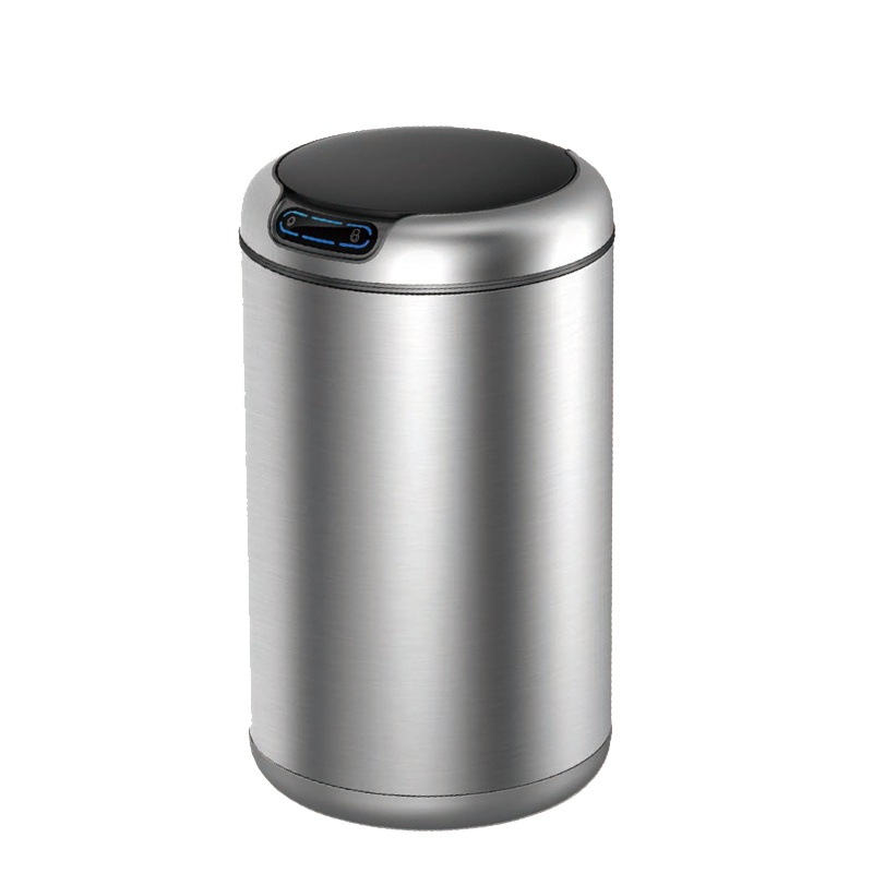 EKO(宜可) 智能感应垃圾桶家用 不锈钢免脚踏自动客厅欧式翻盖垃圾筒 9255 9升 砂钢