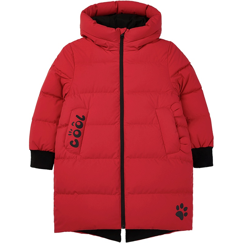 波司登童装2018新款女儿童耳朵口袋撞色可爱保暖羽绒服