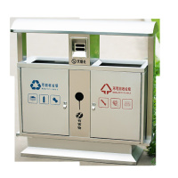 诚信达 304不锈钢大号环卫环保室外分类垃圾箱 2分类箱 92×36×95