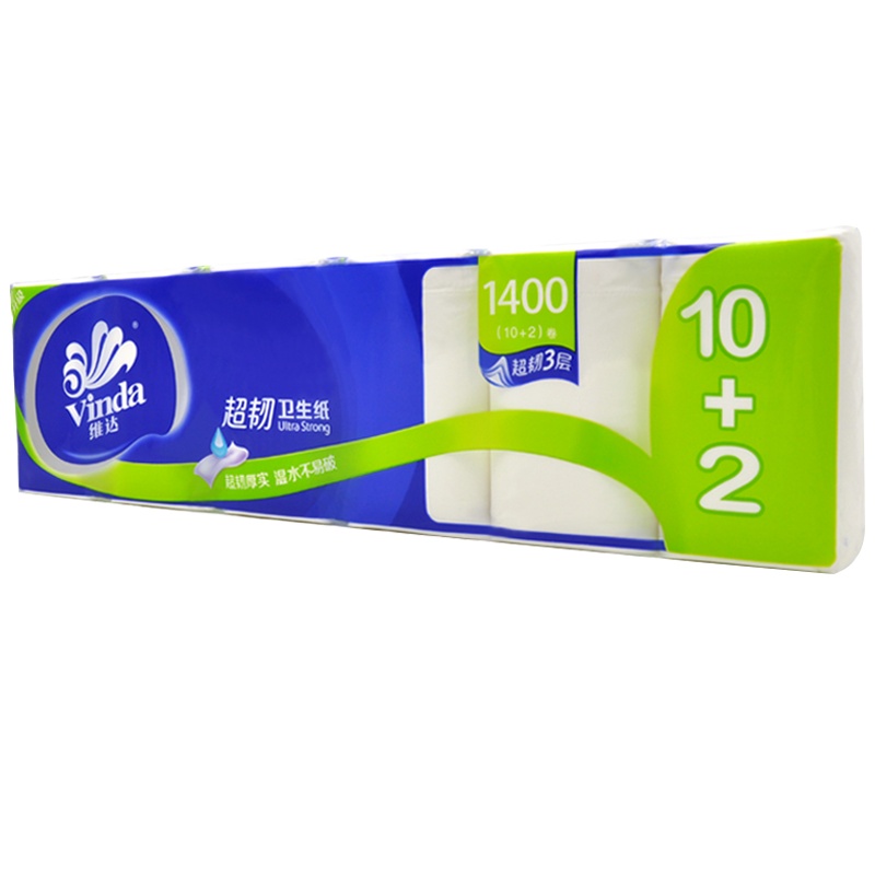 维达卷纸超韧1400克原生木浆家庭大卷卫生纸家用大卷厕纸6提