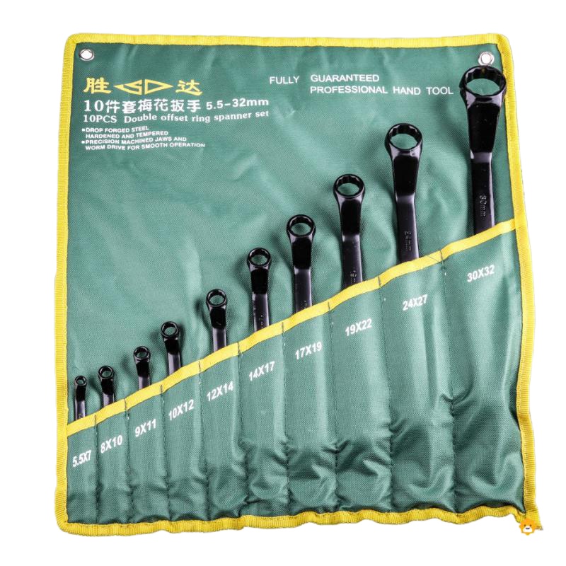 [苏宁]SD/胜达挂袋梅花扳手工具套装 5.5-32 塑夹梅花10件套5.5-32mm发黑