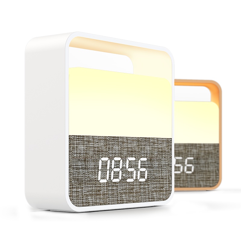 美的插电LED小夜灯闹钟灯卧室婴儿喂奶哺乳月子床头睡眠充电式护眼台灯