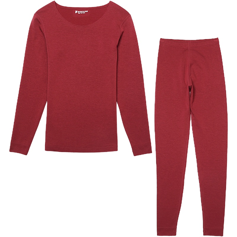 真彩咖啡碳亲肤暖衣女士保暖内衣套装加绒中厚款冬季打底内衣修身