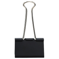 得力 8562-2#黑色长尾票夹41mm(筒装)(黑)(24只/筒)