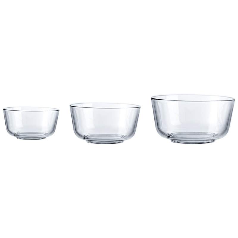 Ocean进口无铅玻璃沙拉碗加厚水果碗耐热米饭碗面碗汤碗大中小3件套