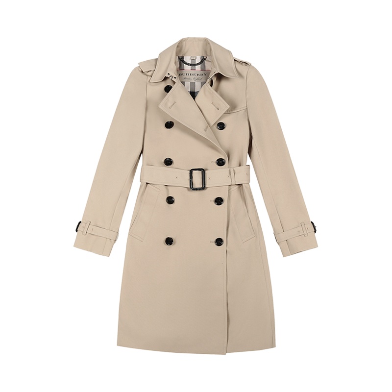 博柏利 BURBERRY 女款 聚酯纤维长款风衣外套80089761