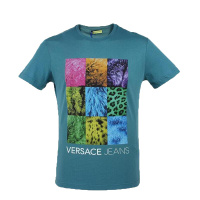 VERSACE 范思哲 奢侈品男士圆领绿色短袖T桖 B3GNA79436598246