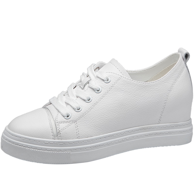 红蜻蜓新款女鞋春季韩版潮流真皮鞋子休闲百搭内增高小白鞋女