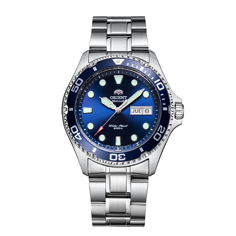 东方双狮(ORIENT)手表 水鬼专业运动潜水表全自动机械男表[深邃蓝]FAA02005D9