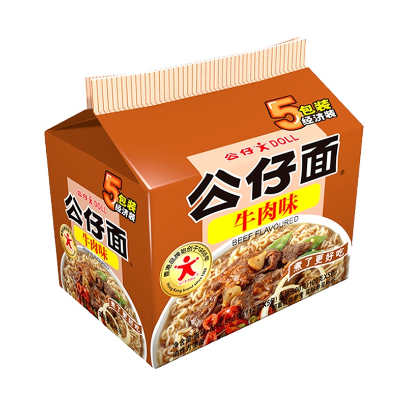公仔面五连包牛肉味560g
