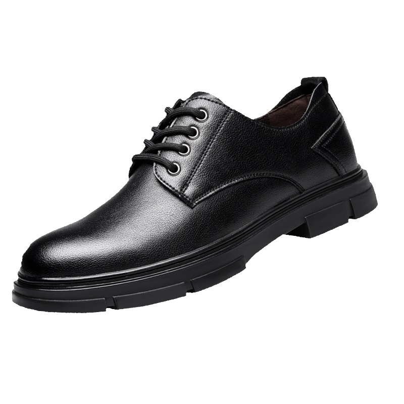 牧伦奴仕(MULUNUSHI)新款皮鞋男士休闲鞋四季商务皮鞋正装皮鞋二层牛皮(除牛反绒)牛皮鞋耐磨英伦男鞋潮黑26450